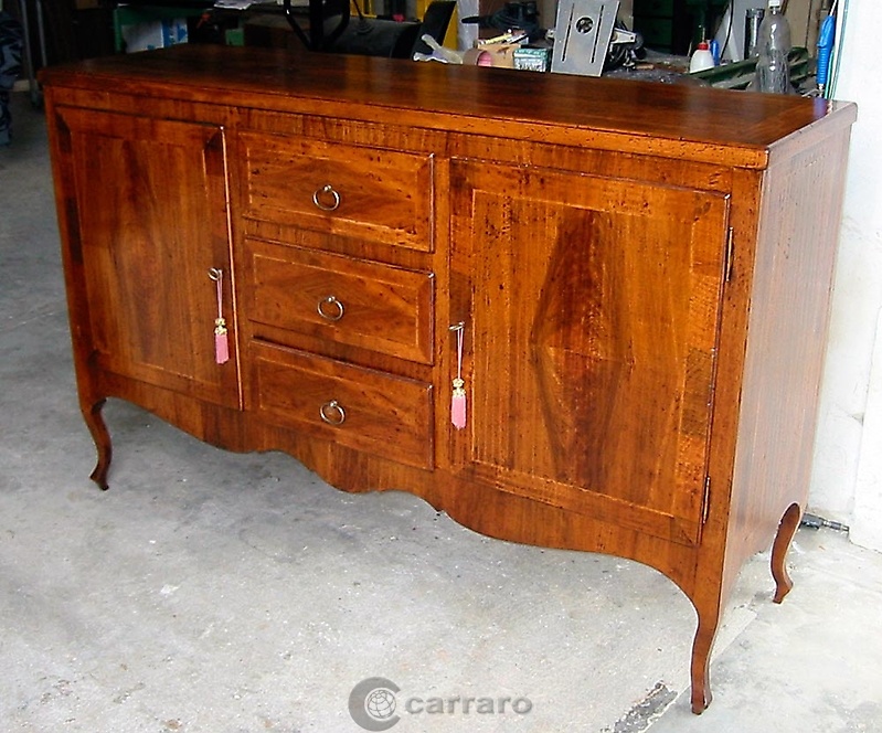 credenza intarsiata piuma di noce