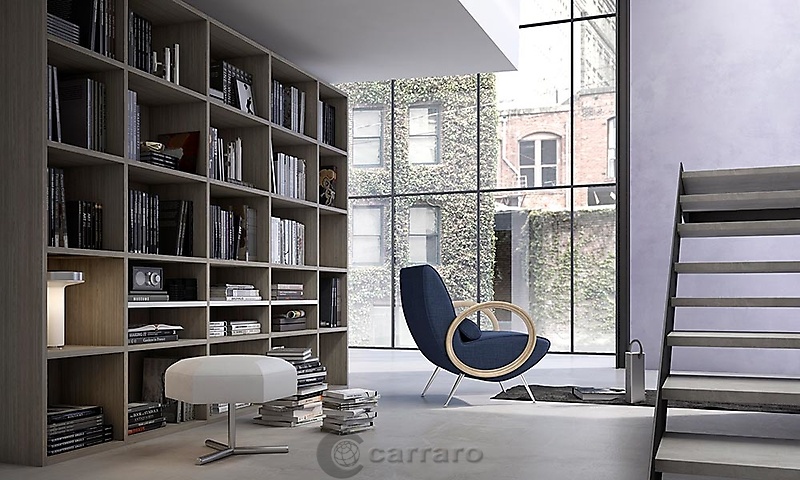 libreria rovere grigio